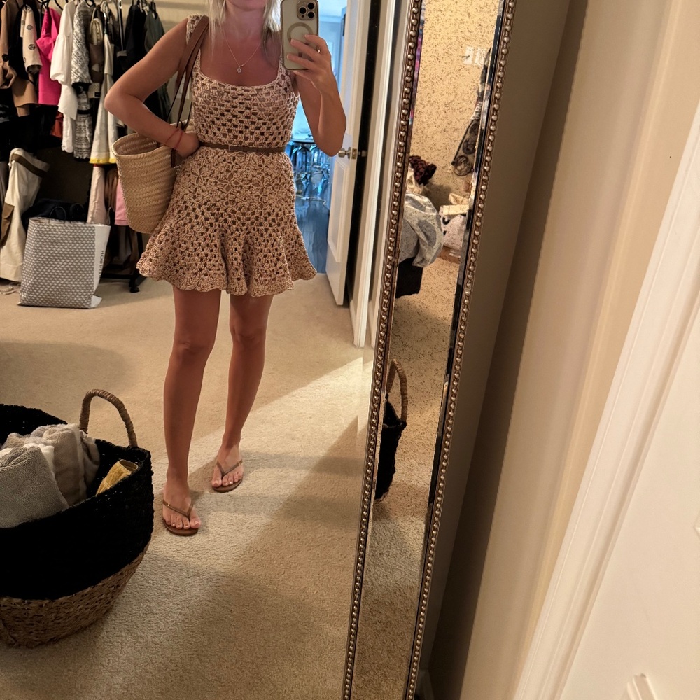 ZARA CROCHET KNIT MINI DRESS